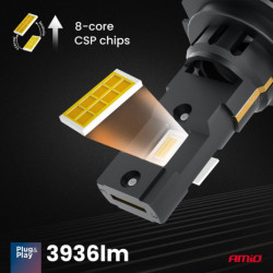 LED žiarovky X4-series AVIATOR H7/H18 6500K max 44W AMIO-03764