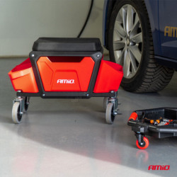 Dielenská stolička na kolieskach s úložným priestorom na náradie 150kg AMiO-04268