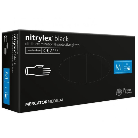Nitrilové rukavice Nitrylex Basic veľkosť M, 100 ks black