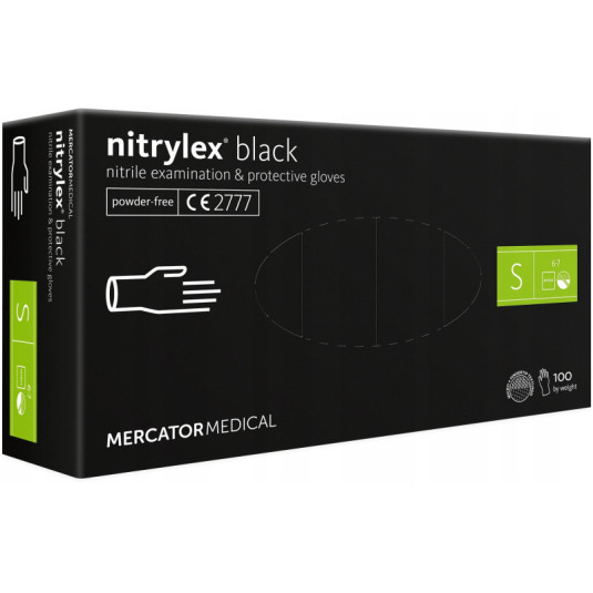 Nitrilové rukavice Nitrylex Basic veľkosť S, 100 ks black