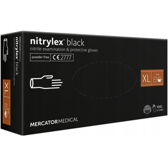 Nitrilové rukavice Nitrylex Basic veľkosť XL, 100 ks black