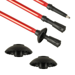 Nordic walking palice skladacie 2 kusy červené