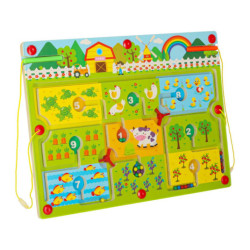 Drevená spoločenská hra Magnetické bludisko pre cestovateľskú farmu pre 2 hráčov