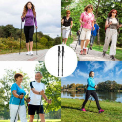 Nordic walking palice skladacie 2 kusy čierne
