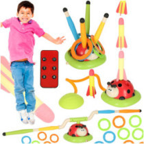 Športová hra na obratnosť pre deti skákanie cez švihadlo cieľový hod ladybird launcher 3v1