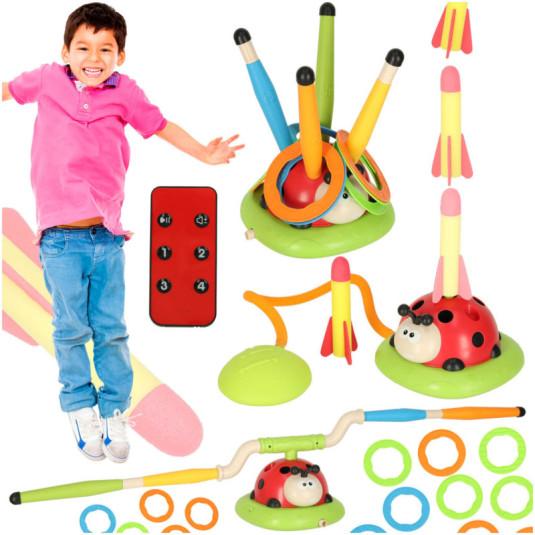 Športová hra na obratnosť pre deti skákanie cez švihadlo cieľový hod ladybird launcher 3v1