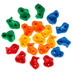 Lezecké skaly lezecké úchyty pre deti farebné 20 ks + skrutky
