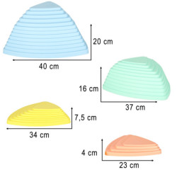Senzorická dráha riečne kamene pre tréning rovnováhy podlaha je lávová hra 11 prvkov pastelová