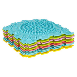 Senzorická podložka montessori na masáž chodidiel 8 kusov pastelových