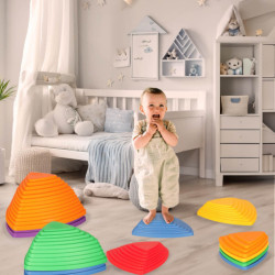 Senzorická dráha riečne kamene pre tréning rovnováhy podlaha je láva hra 11 prvkov farebné