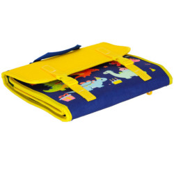 Zmyslová manipulačná doska montessori na batoh modrá