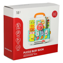 Senzorická manipulačná tabuľa montessori montessori kľučky medvedík XXL svetlo zvuk