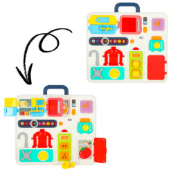 Senzorická manipulačná doska montessori kuchynské hodiny svetlo zvuk