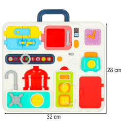 Senzorická manipulačná doska montessori kuchynské hodiny svetlo zvuk