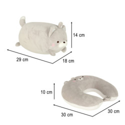 Cestovný vankúš 2v1 na krk pre lietadlo auto maskot mačka