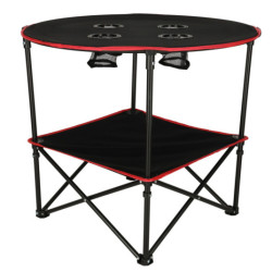 Cestovný skladací stolík s krytom čierny