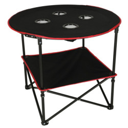 Cestovný skladací stolík s krytom čierny