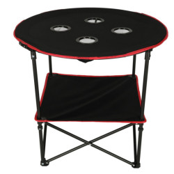 Cestovný skladací stolík s krytom čierny