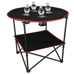 Cestovný skladací stolík s krytom čierny