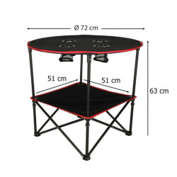 Cestovný skladací stolík s krytom čierny