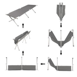 Skladacia turistická posteľ canada black 150kg