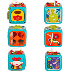 Vzdelávacia kocka interaktívne piano 6v1 Bibi-inn modrá