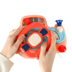 Detský interaktívny volant simulátor hudby zvuky ružová