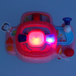 Detský interaktívny volant simulátor hudby zvuky ružová