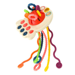 Montessori senzorická hračka pre bábätká šnúrky gombíky korálky