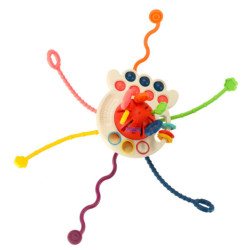 Montessori senzorická hračka pre bábätká šnúrky gombíky korálky