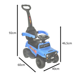 Terénne auto push ride so zvukom a svetlami modrá