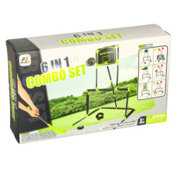 Športová súprava 6v1 bránkový kôš hokejová loptička disk