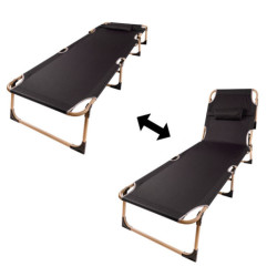 Skladacia turistická poľná posteľ kanada 193 cm sivá