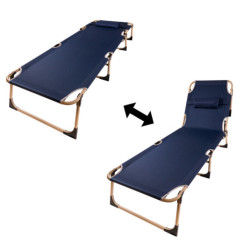 Skladacia turistická poľná posteľ kanada 193 cm námornícka modrá