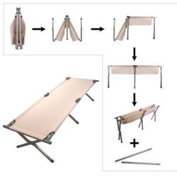 Skladacia turistická poľná posteľ kanada khaki