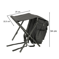 Rybárske turistické kreslo bez operadla čierne