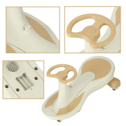 Gravitačná horská dráha svietiace LED kolesá s hrajúcou hudbou 76 cm zlatá a biela max. 120 kg