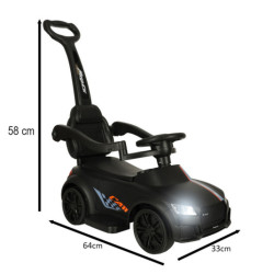 Kočík so zvukom a svetlami čierny