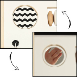 Vzdelávací drevený kočík s triedičkou