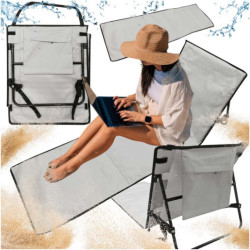 Plážové ležadlo s opierkou 150x47x48cm sivé