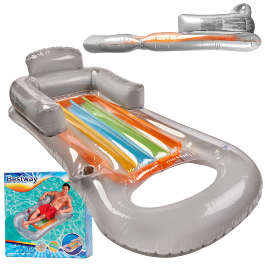 BESTWAY 43028 Nafukovacie kreslo s matracom sivé