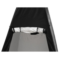 Stanová sprcha šatňa prenosné wc čierna