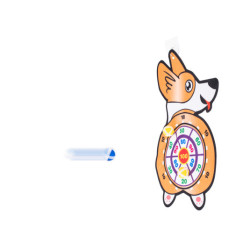 Šípky na suchý zips bezpečný terč corgi