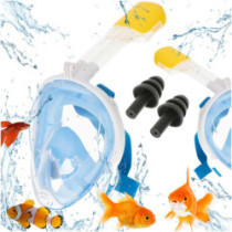 Celá skladacia maska so šnorchlom S/M modrá