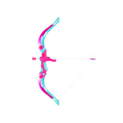 Luk so šípmi a terčom ružovej farby