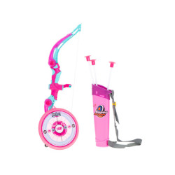 Luk so šípmi a terčom ružovej farby