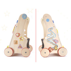 Drevená vzdelávacia kocka 6v1 pre kočík