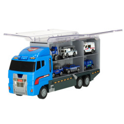 Transportér TIR launcher + kovové autá polície