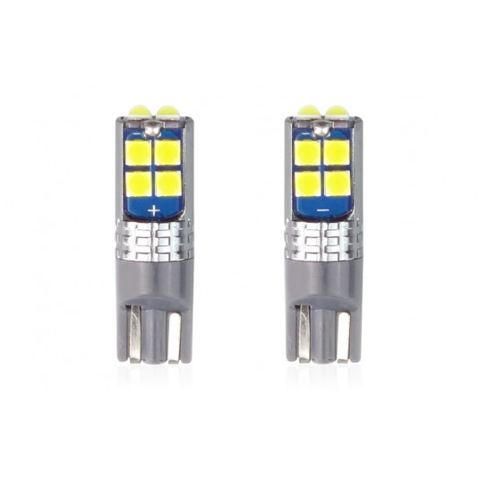 Žiarovky LED CANBUS 10SMD 3030 T10 W5W White 12V/24V (2ks)
