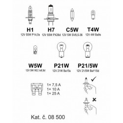 Autožiarovky servisná sada univerzálna H7 + H1